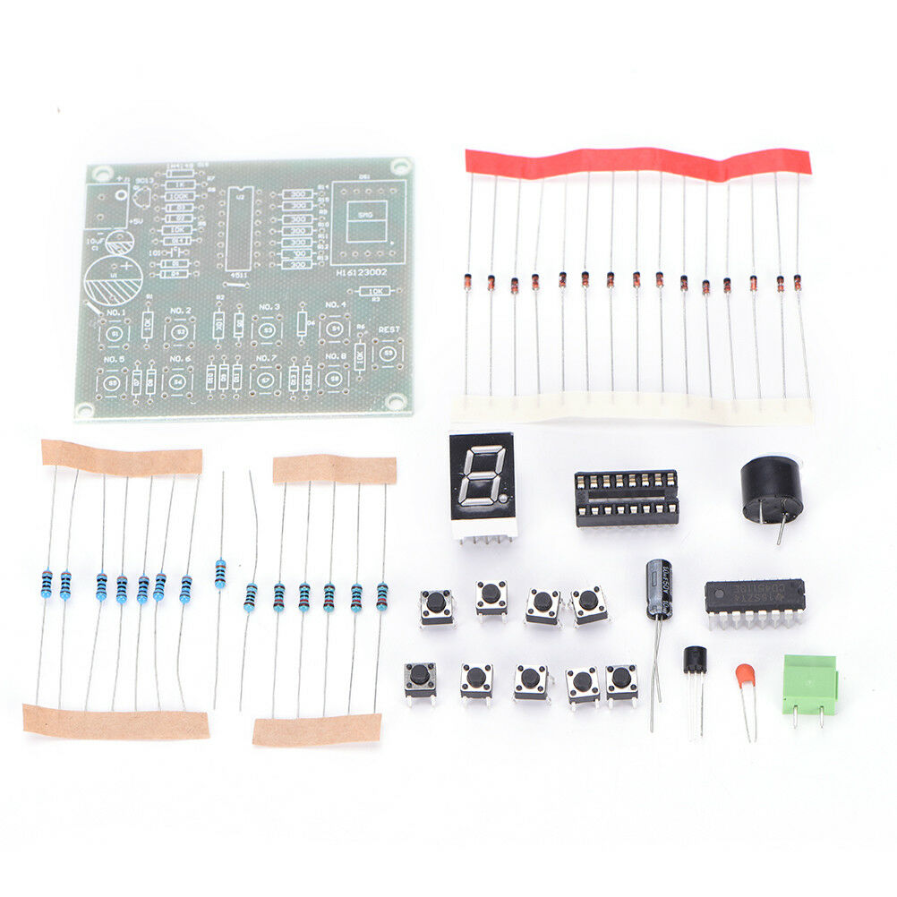 8Ways Digital Responder DIY Kit Electronic Components CD4511 Soldering PractO WF