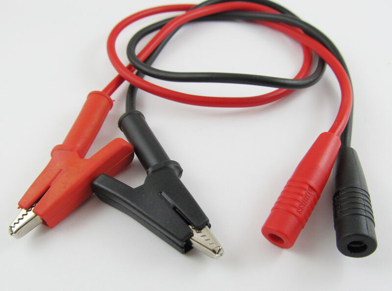 4pcs 0.5M Alligator Test Clip to 4mm Banana Jack extension Convert Silicon cable