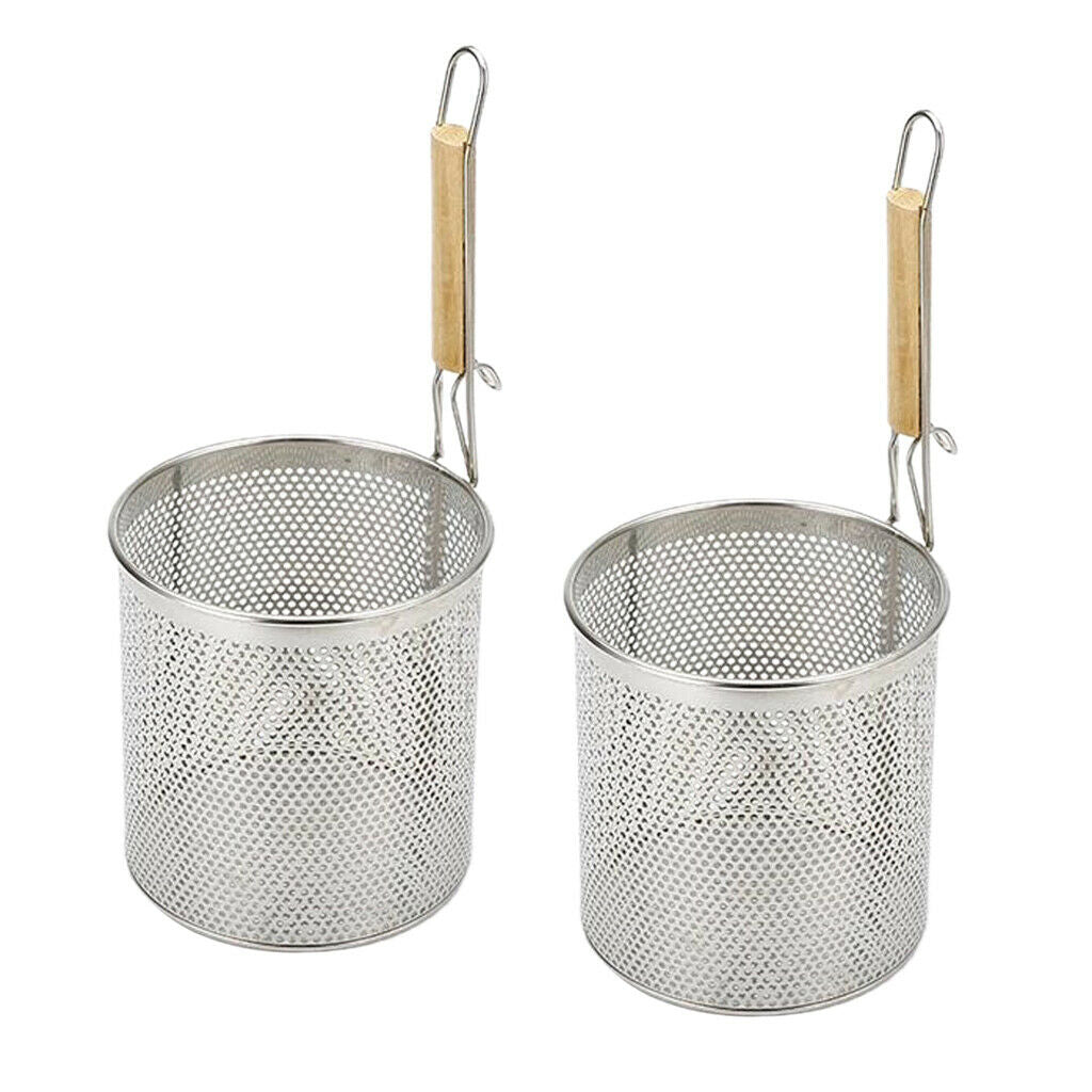 2pack Stainless Steel Noodle Colander Strainer with Handle Kitchen Tool 14cm