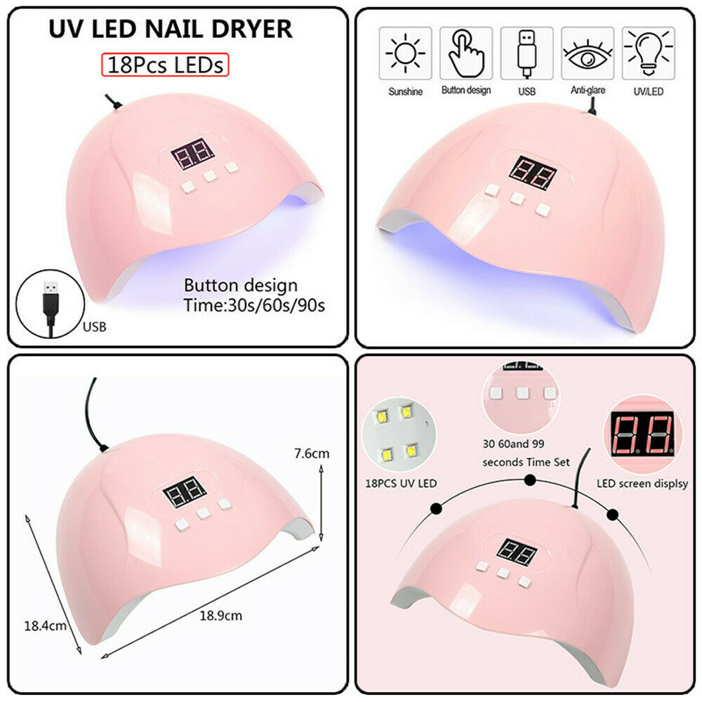 54W SUN5 Nail Lamp UV LED Light Nail Art Dryer Gel Polish Curing Machine
