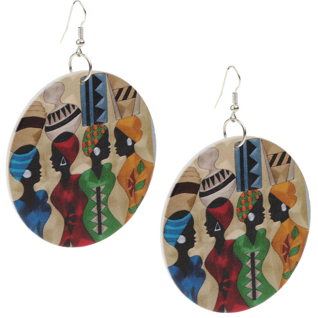 2 Pair Natural European Hot Wood Earring Personalized for Girl Birthday Gift