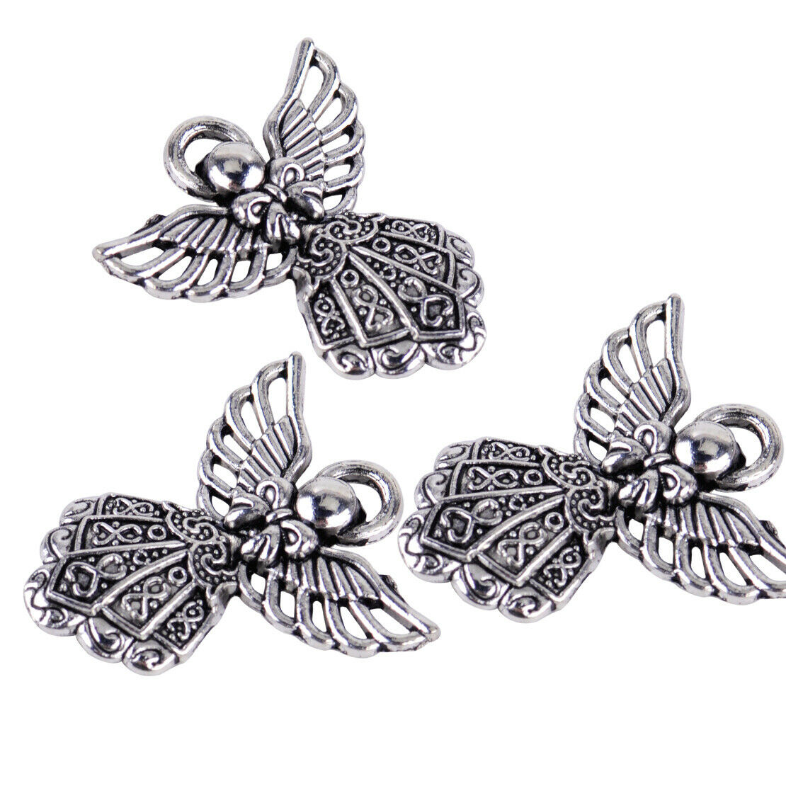 20pcs Retro Angel Wings Pendant Charms Beads Fit for Jewelry Crafts Necklace An