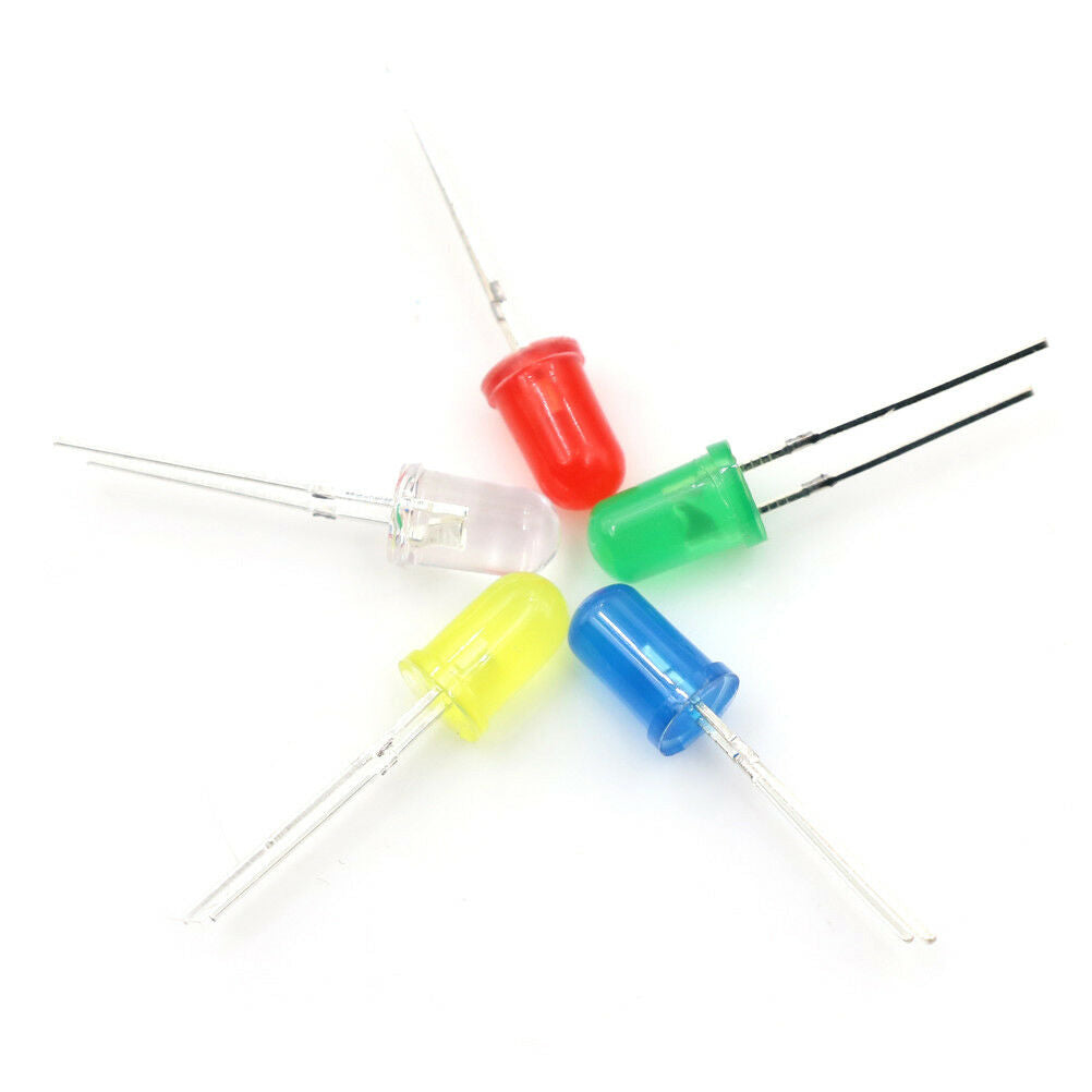100X/Set 5mm LED Lights Emittings Diodes DC2.5V-3V Red Green White Blue Y.l8