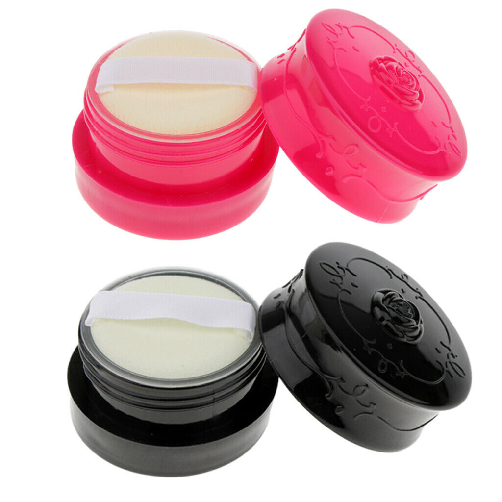 Travel Empty Makeup Loose Powder Container Case with Puff Sifter 2 Colors