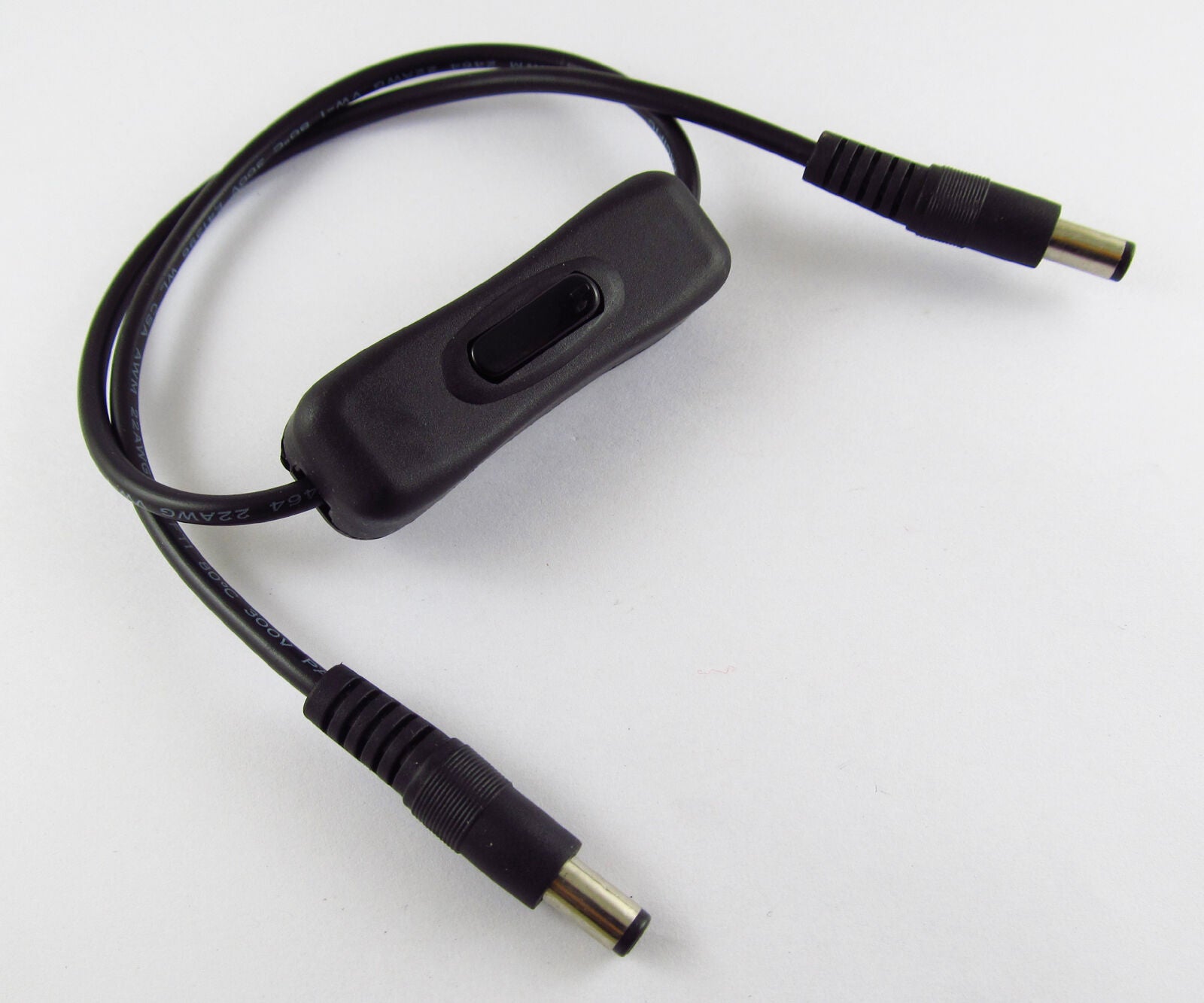 10pcs 0.5m 2.1x5.5mm 2.1mm Male to Male DC Power Extend Cable With On/Off Switch