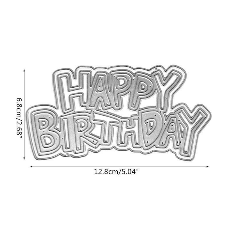 Hollow Happy Birthday Carbon Steel Cutting Dies DIY Scrapbooking Photo Album