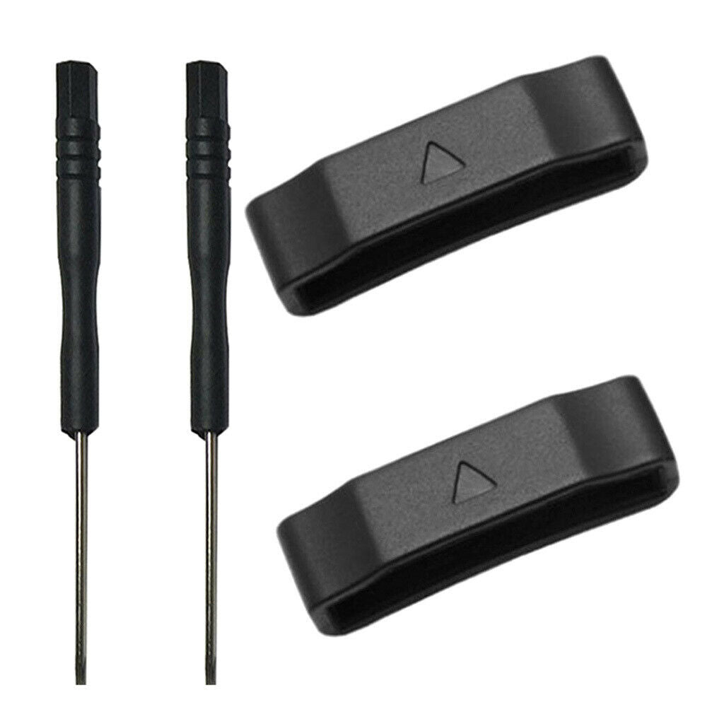 2Pcs 26mm Watch Fastener Ring Band Security Loop Holder for Garmin HR Black