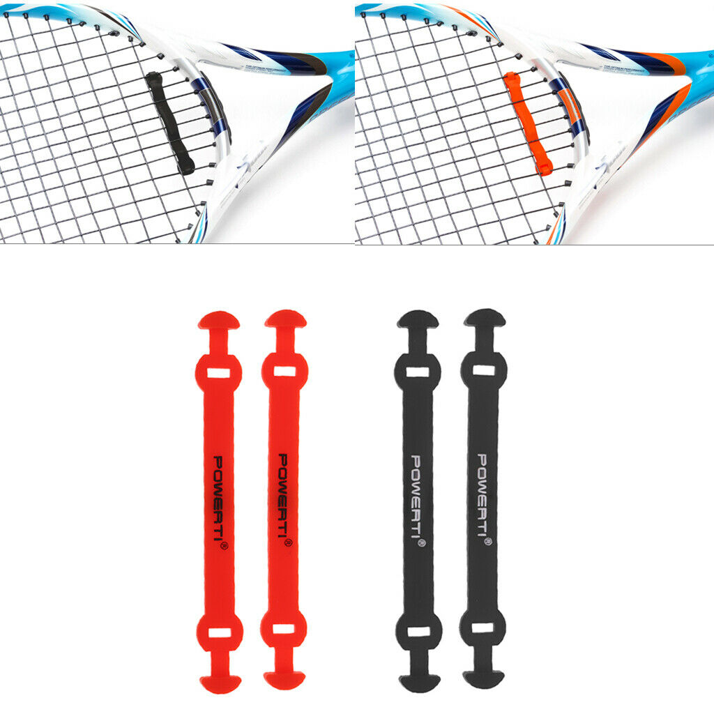 4Pcs Mini Tennis Racket Shock Absorber Racquet Vibration Dampeners Red and Black