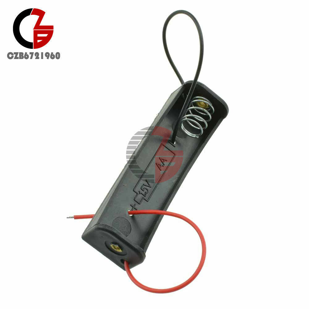 5PCS 1x AA Battery Holder Storage Box Case with 5" Lead 1.5V for DIY Experiment