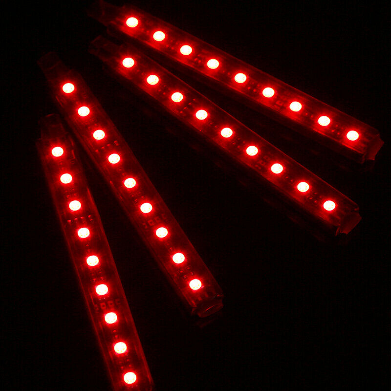 4PCS 9LEDs Strip Colorful Light Waterproof Remote Control For Car Auto Truck