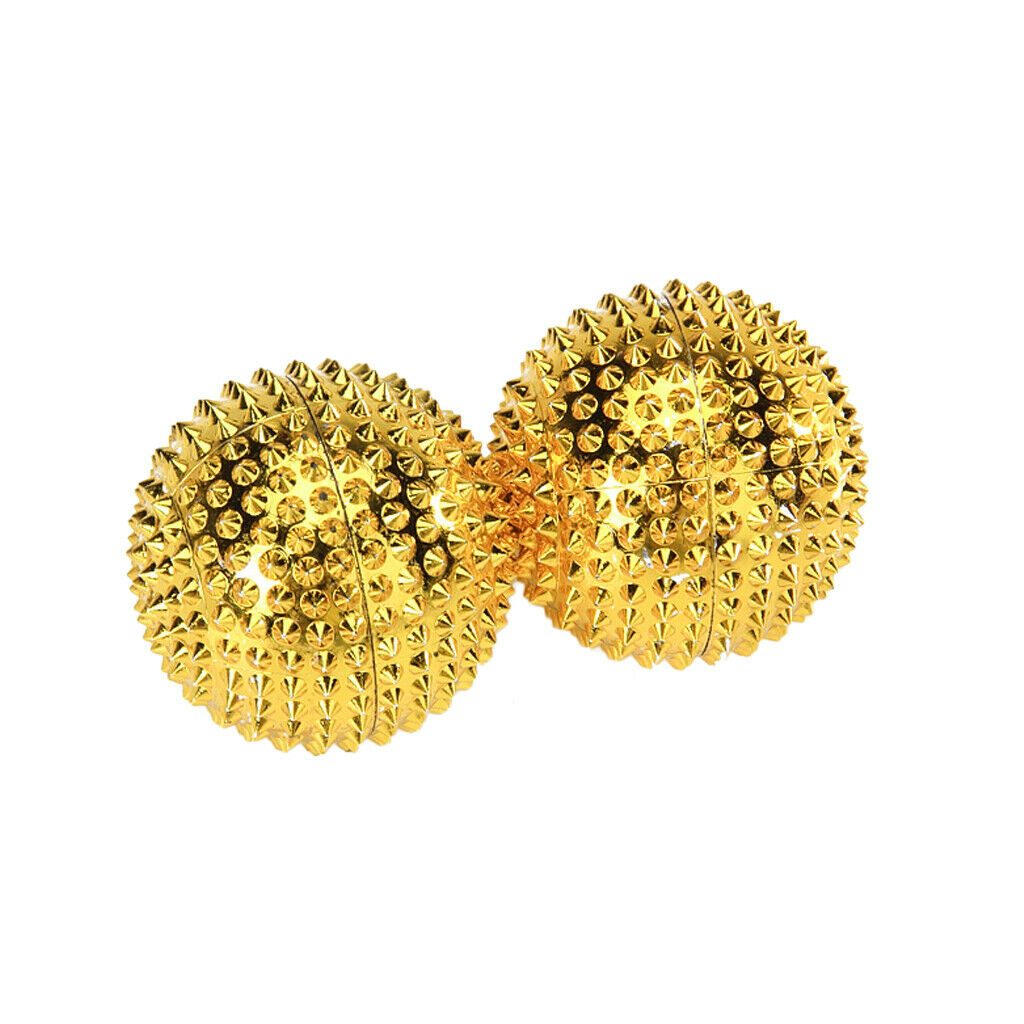 Magnetic Hand Palm Massage Needle Massaging Stimulation Balls (Golden)
