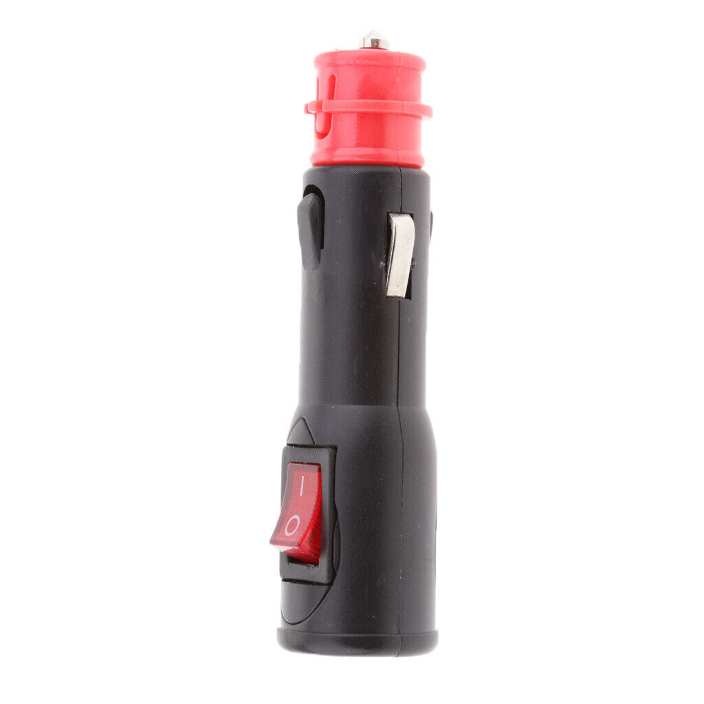 Heavy duty 12V plug cigarette lighter adapter power supply with switch.