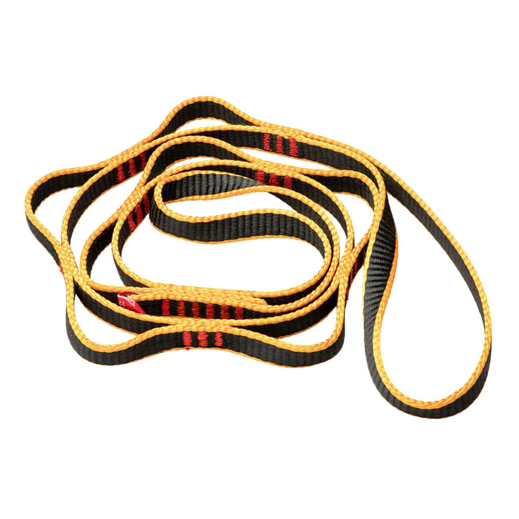 16mm Sewn Loop Daisy Chain Webbing Sling For Rock Climbing Harness Yellow