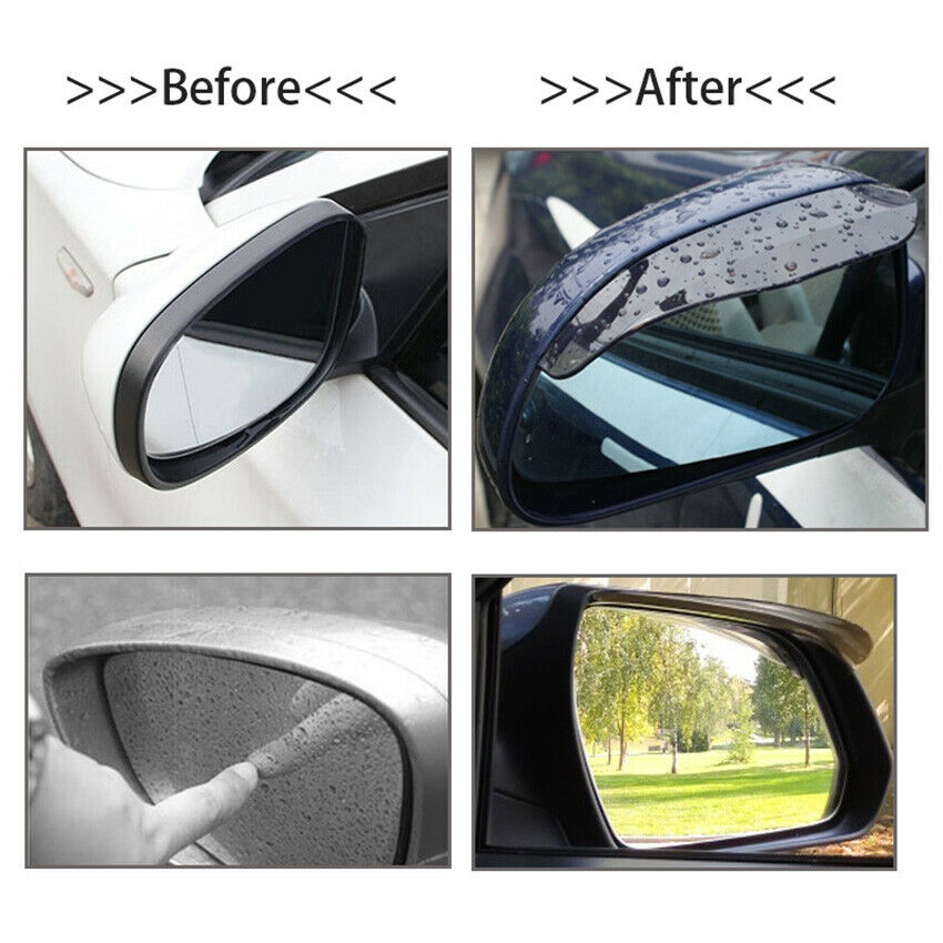 2X Car Carbon Fiber Rear View Side Mirror Rain Board Eyebrow Guard Sun Visor