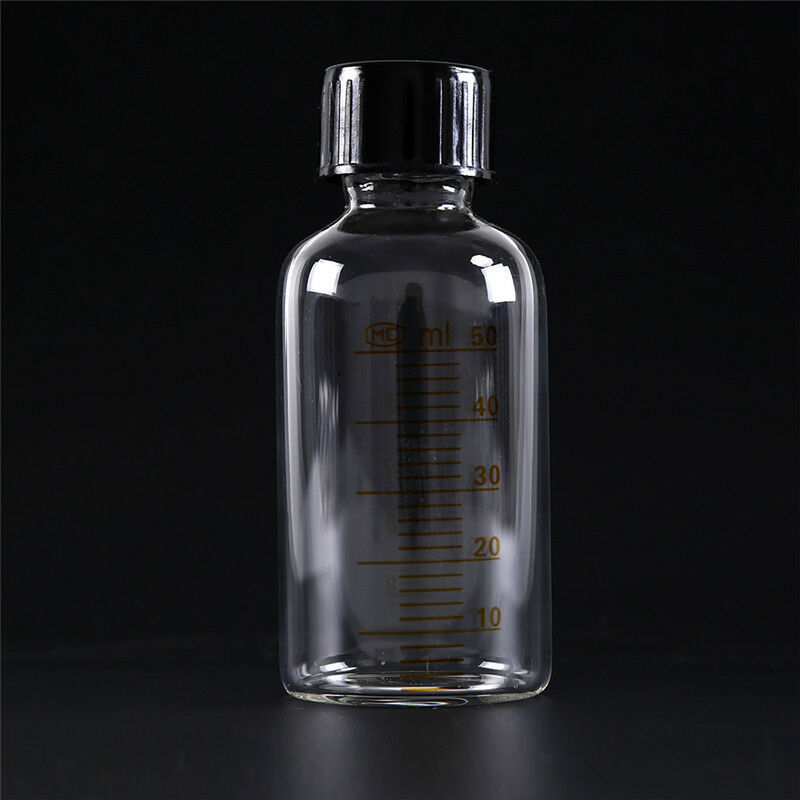 50ml Clear Glass Seal Bottle Reagent Sample Vials Lab SuppliDD