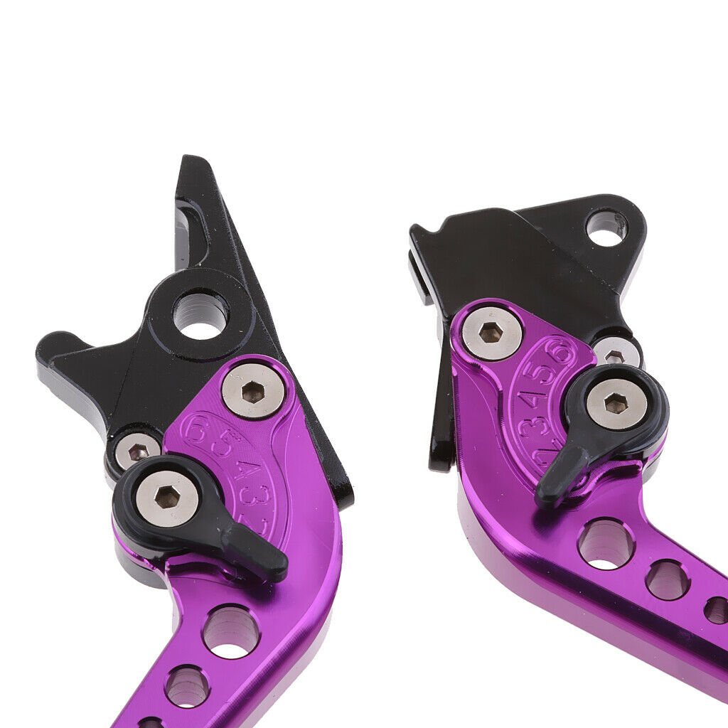 GY6 Scooter Adjustable Brake Levers Aluminum Handle Rear Disc & Drum Purple