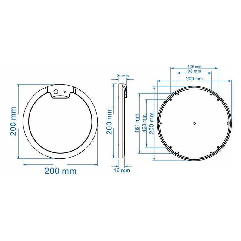 20CM Round RV Camper Yacht Ceiling Fixtures Light Indoor Lighting +Switch 12/24V