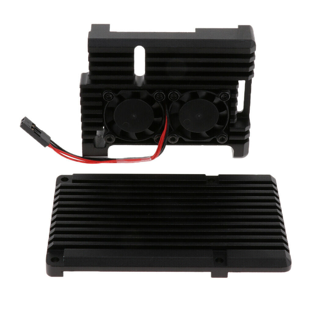 Raspberry Pi Case, Raspberry Pi Metal Case with Dual Fan Aluminium Alloy,