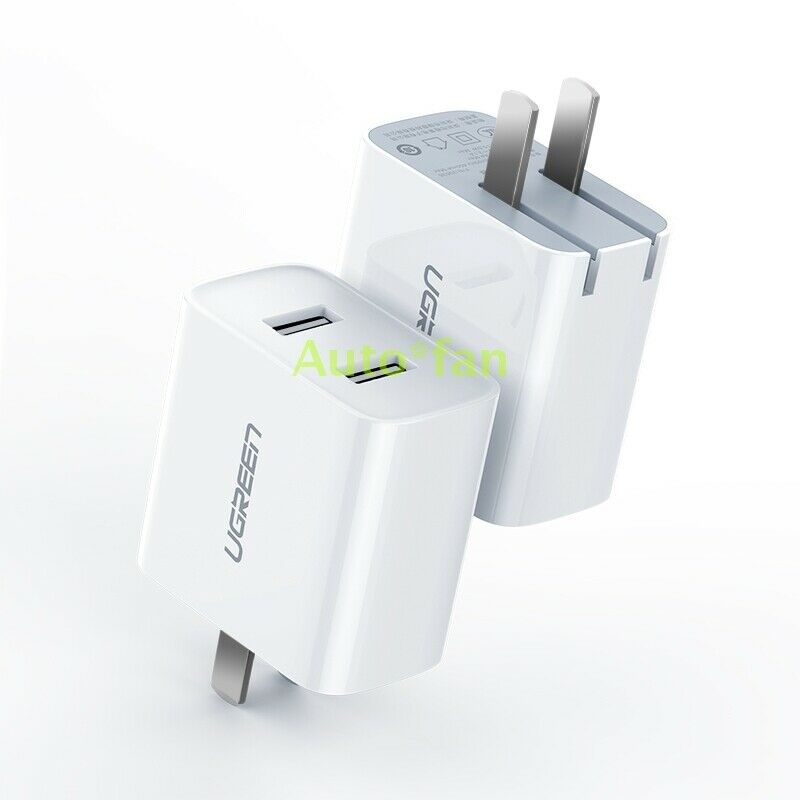 Dual Port Quick Charging Adapter Brand New UGREEN CD146 AC100-240V 3.1A 15.5W