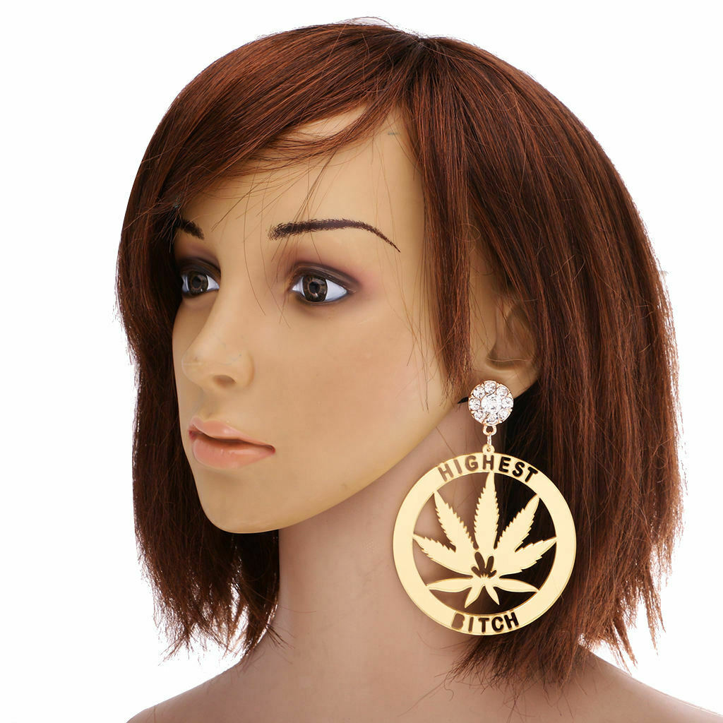 Punk Round Leaf Earrings Acrylic Ear Studs Women Statement Party Jewelry