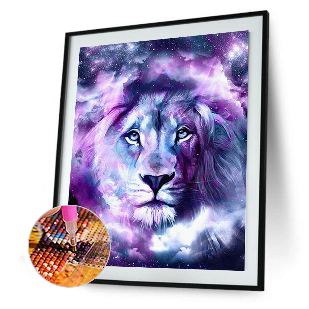 5D DIY Full Drill Colorful Lion Diamond Painting Rhinestone Canvas Picture  @