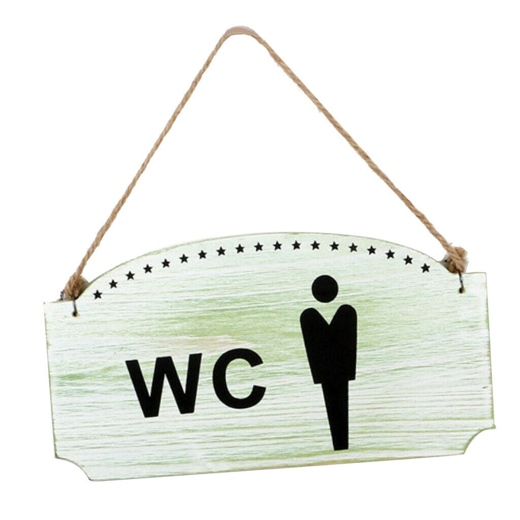 White WC Door Plaque 21cm Toilet Lady Gents Wall Hanging Sign WC gents