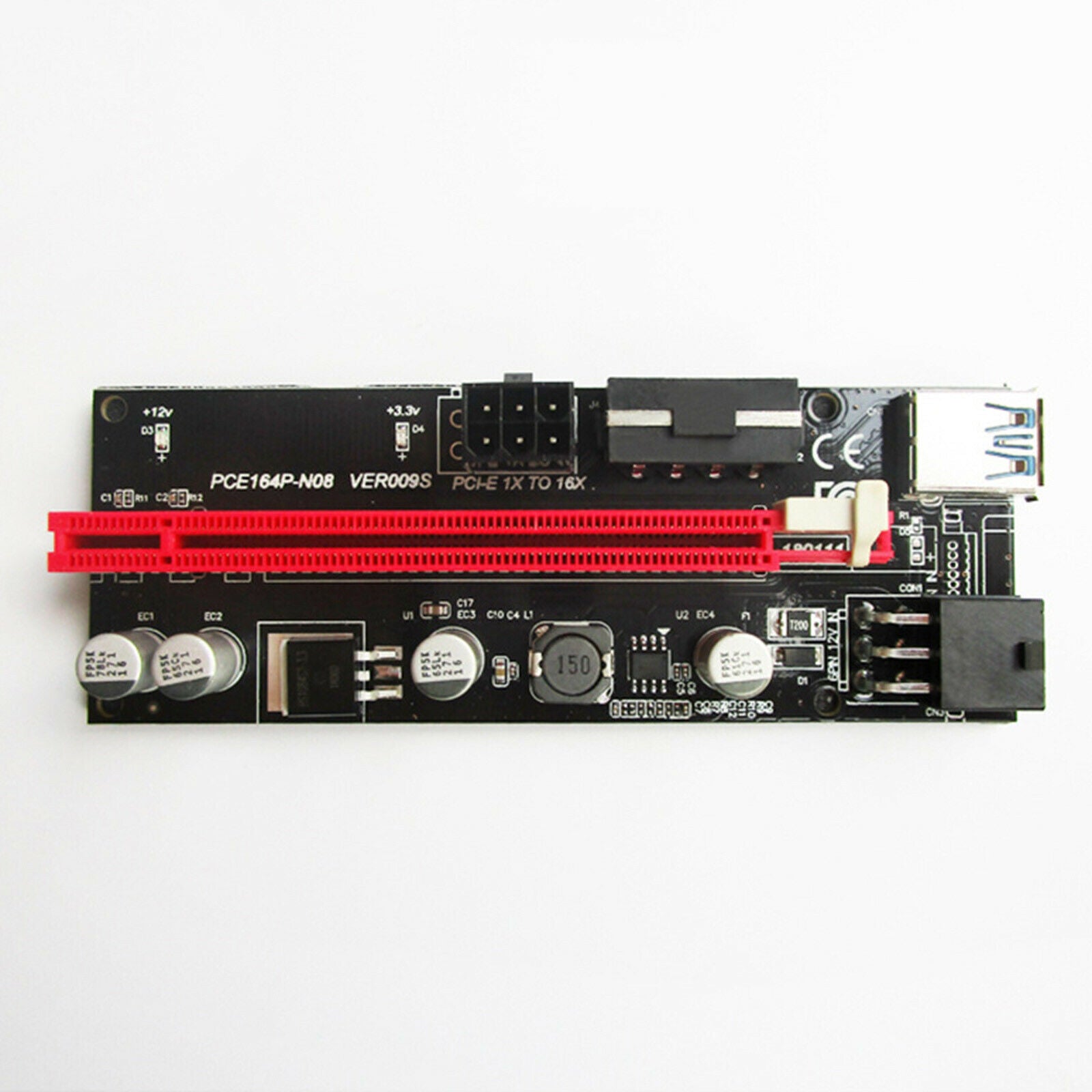 1X to 16X PCIE Riser Board Graphics Extension 60cm USB 3.0 Cable VER 009S