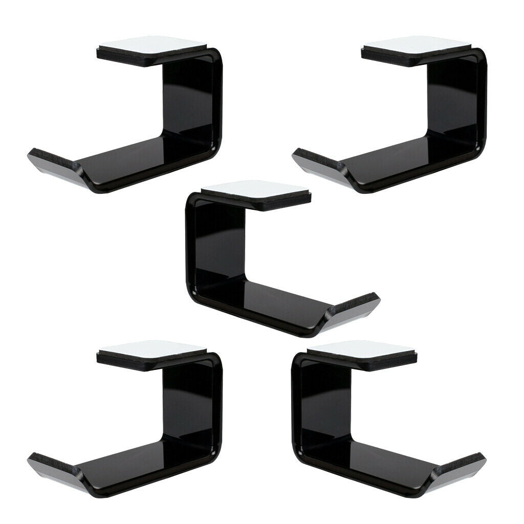 5pcs Headphone Stand Hanger Acrylic Headphone Hook Earphone Holder Clamp