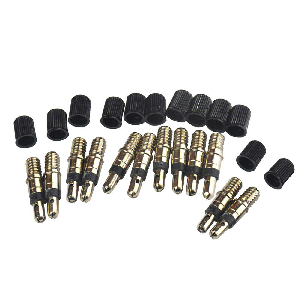 Lots 12 German Valve Core Tire Valve Core with Caps 28mm Biking Accessories
