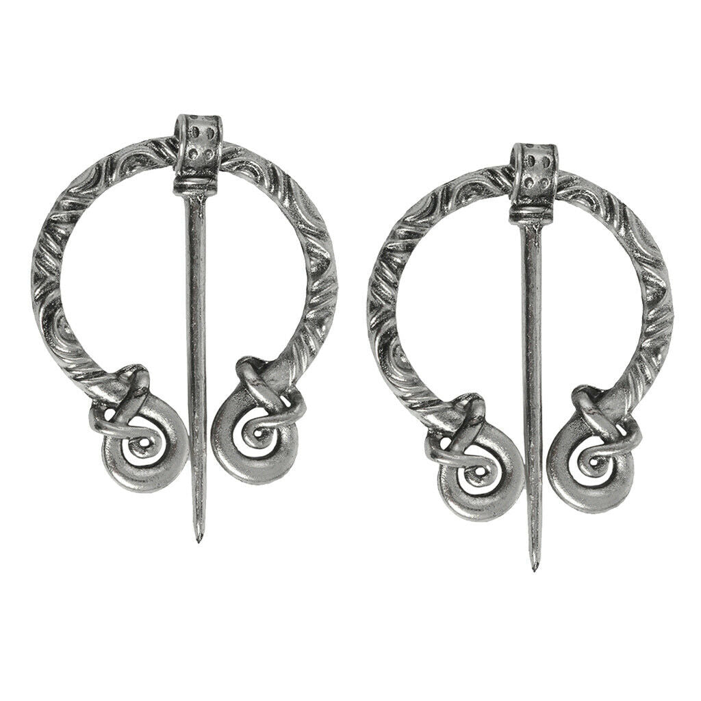 2pcs Viking Norse Brooches Retro Shawl Coat Scarf Collar Jewellery Pin