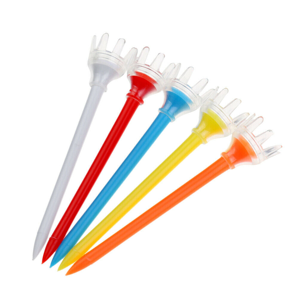 5pcs Long Lasting Crown Golf Tees Golfer Training Tool Random Color