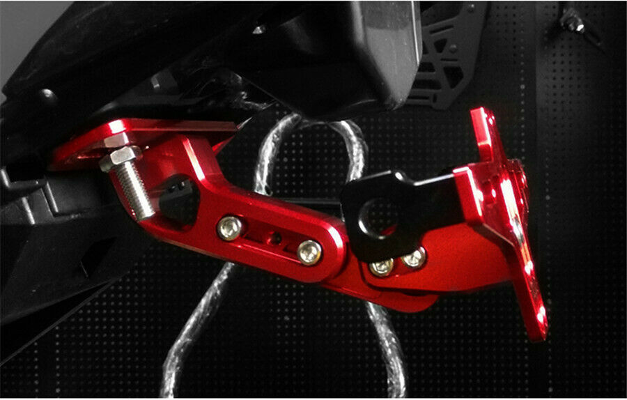 Motorcycle License Number Plate Frame Holder LED White Light Adjustable Bracket