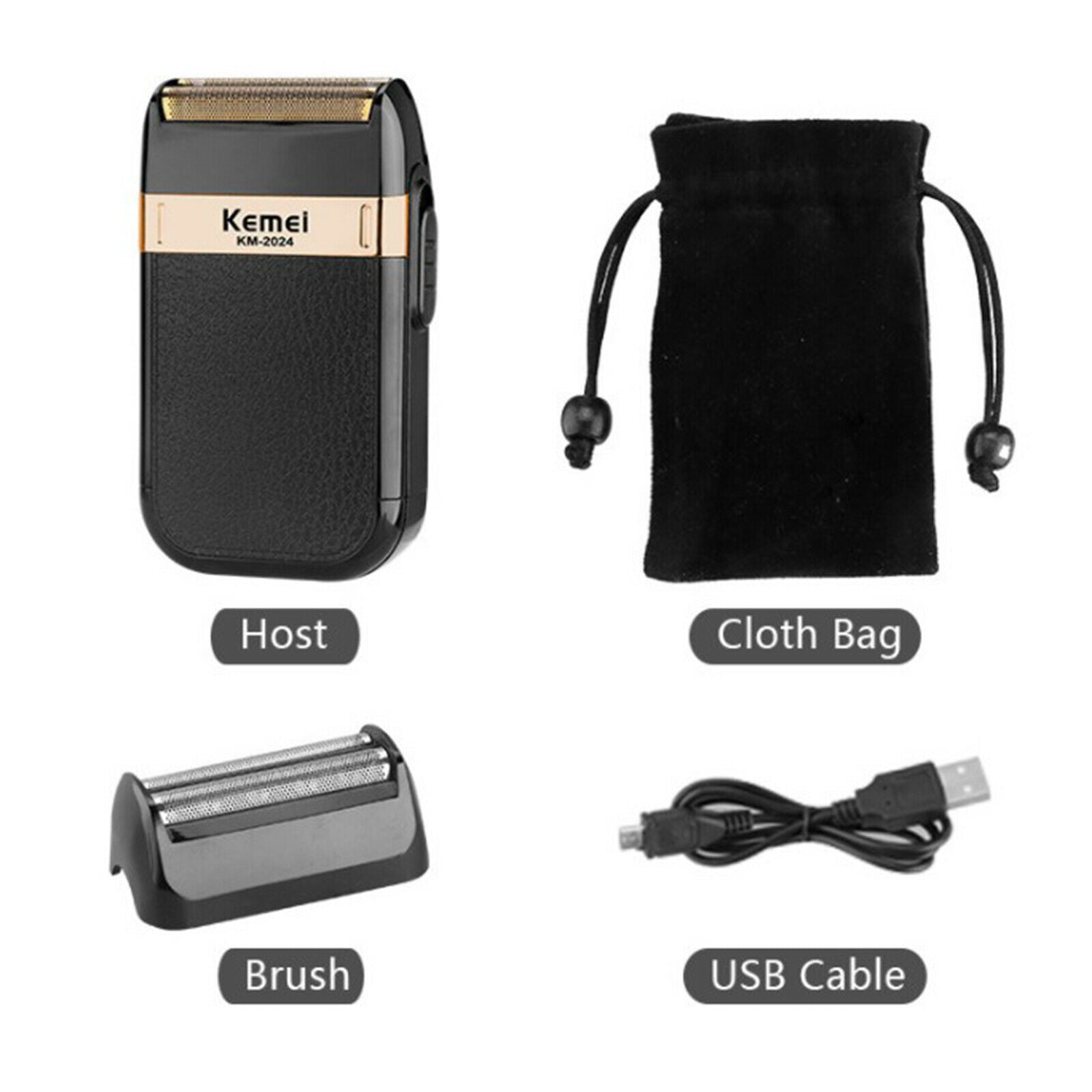 USB Rechargeable Electric Razor Beard Reciprocating Trimmer Shaving for Men