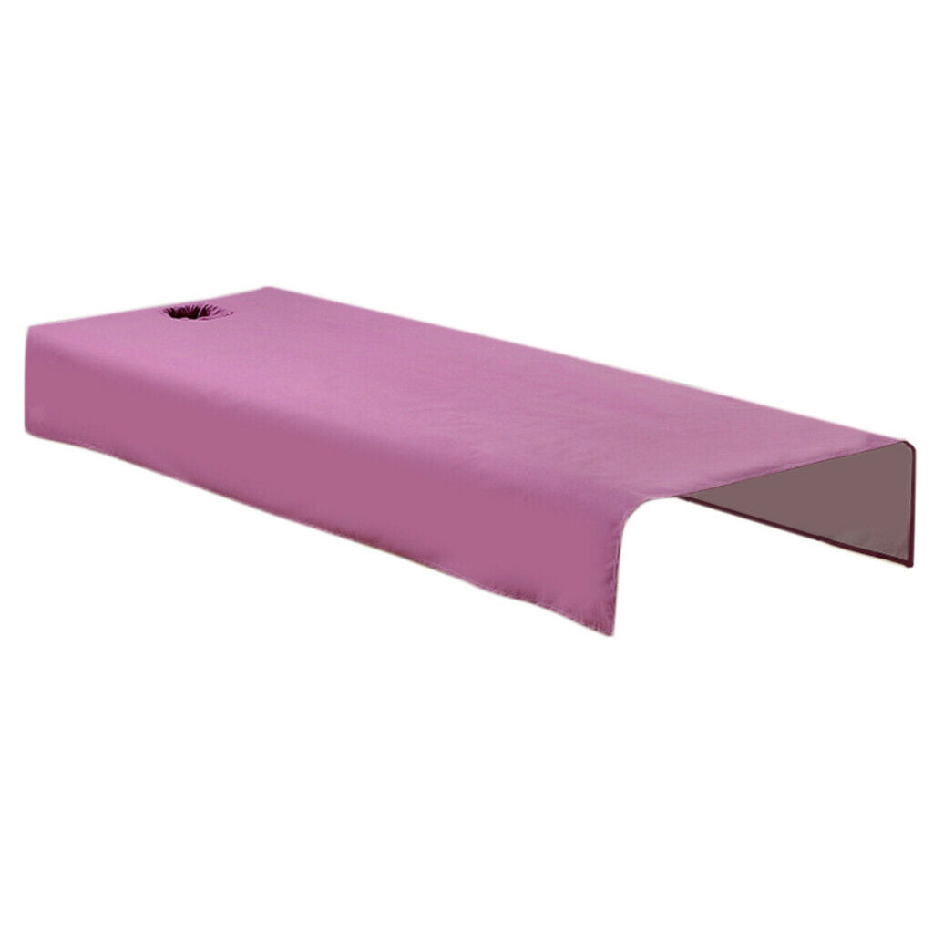 Pack of 2 Professional Cosmetic Salon Sheets Bed Table Cover White+ Purple