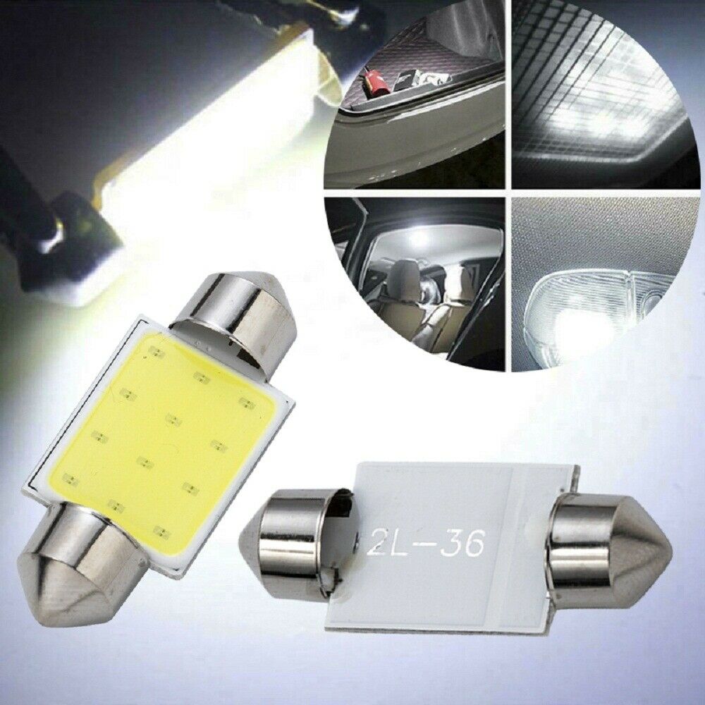 100x 24V Festoon 36mm LED Bulb C5W Car COB 12 Chips Map Reading Roof Light White