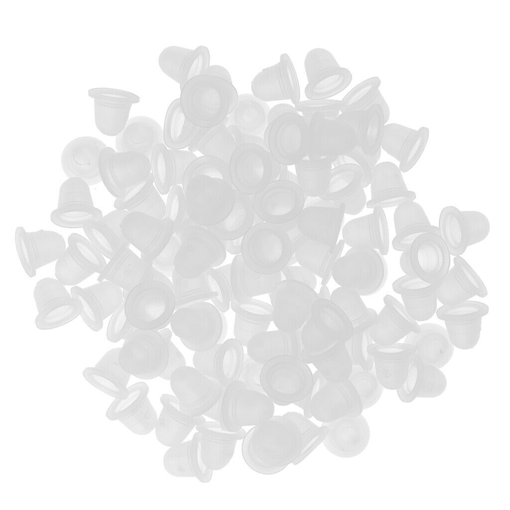 100pcs Microblading Pigment Cup Caps Silicone Ink Holder Tattoo Supply Large