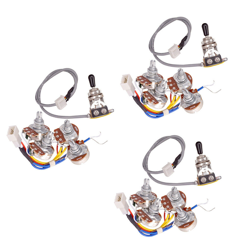 3 Set Parts 3 Way Toggle Switch Circuit Wiring Kit Pots For Electric Guitar