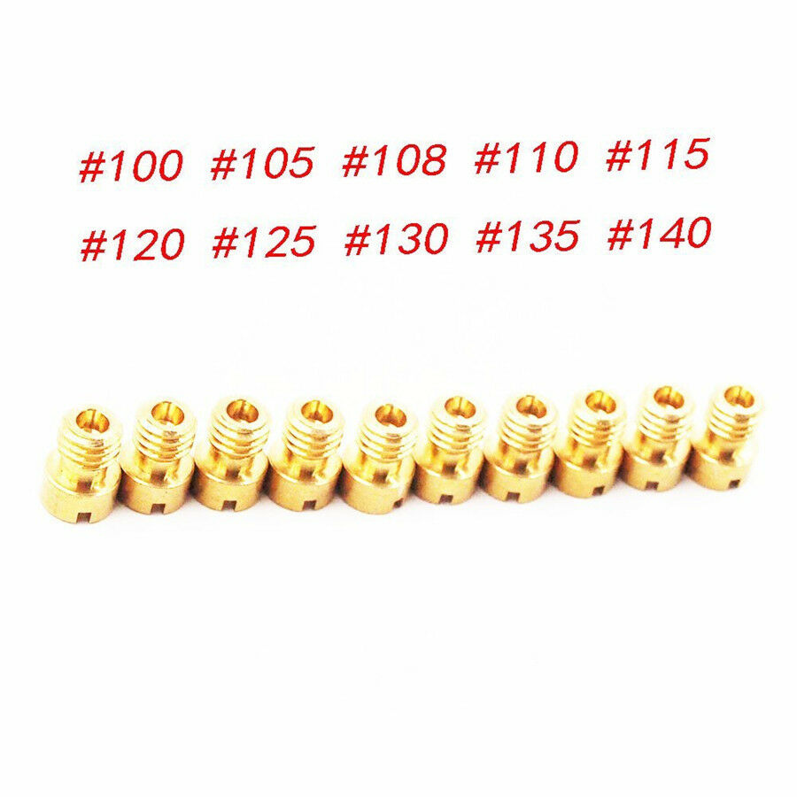 10 pcs Carburetor Main Jet Kit +10 pcs Slow/Pilot Jet
