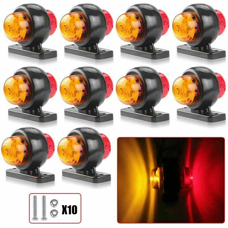 10pcs Red Yellow LED Side Marker Light Clearance Lamp Truck Trailer Van 12V/24V