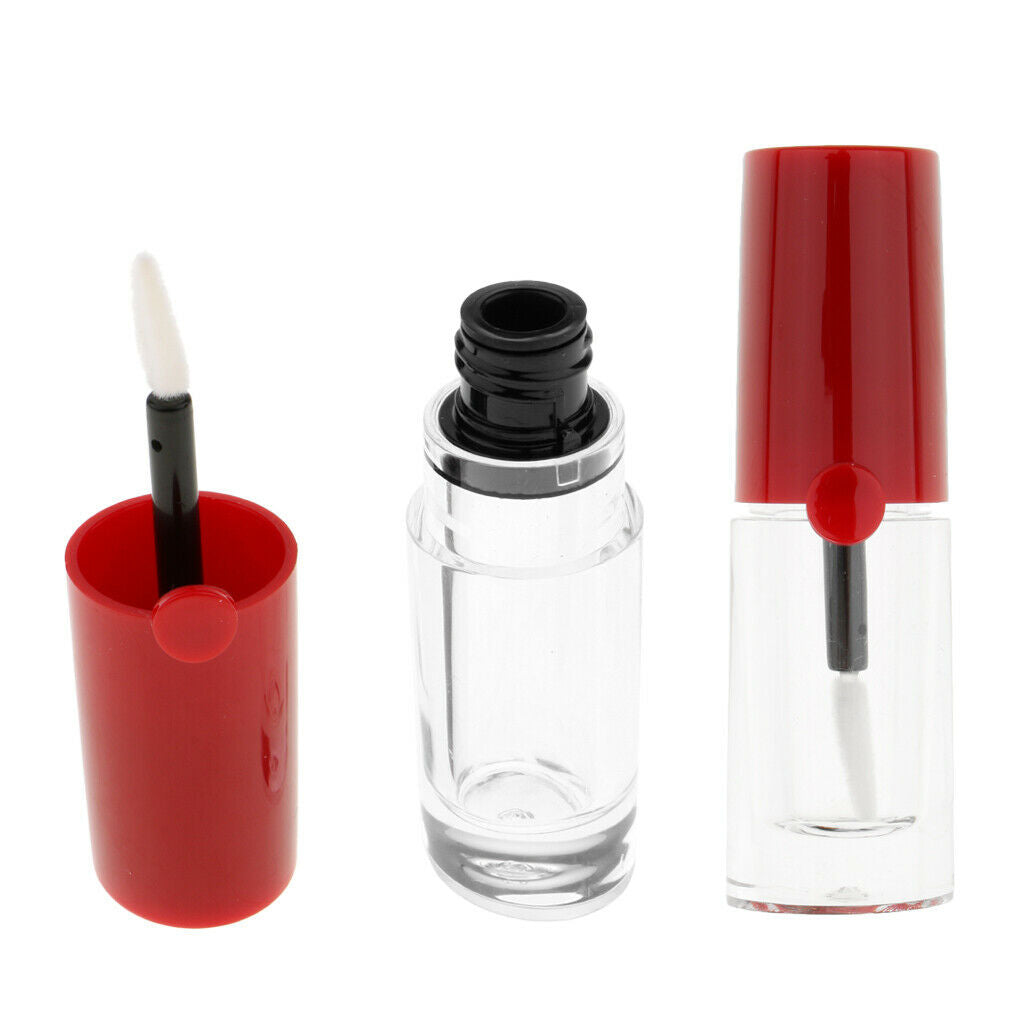 2 Pcs 5ml Clear Empty Lip Gloss Containers, Mini Refillable Travel Lip Gloss Lip