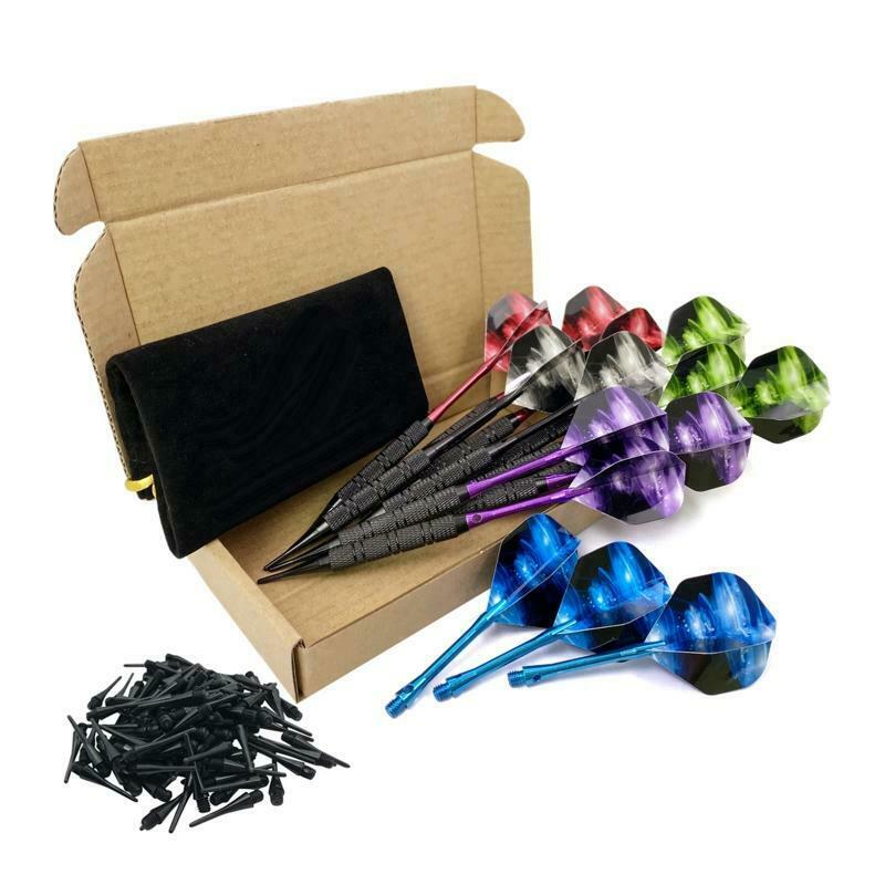 12pcs Tip Darts Aluminum Shaft with 100 Nylon Soft Tips for Electronic Dartboard