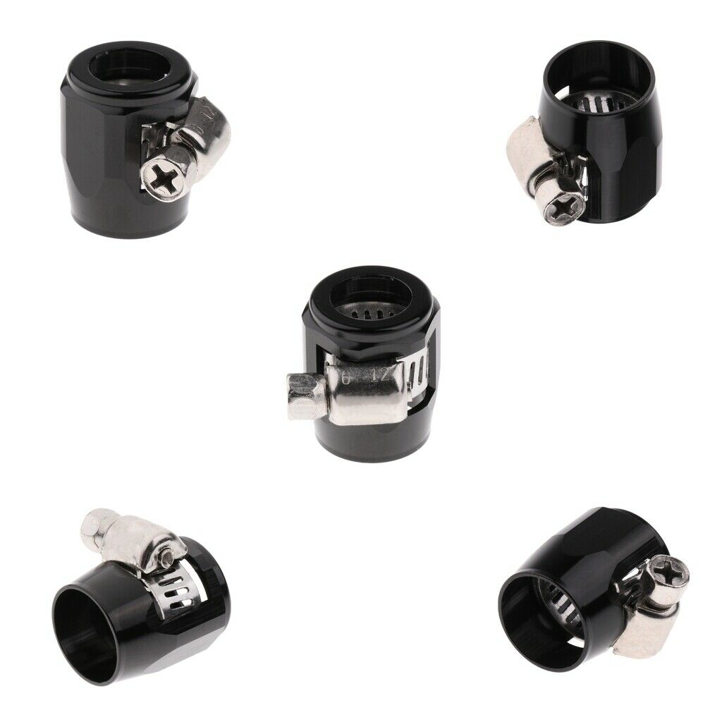 5x Aluminum Hose Clamps With Worm Drive, Clamping Range Î¦ 12-19mm