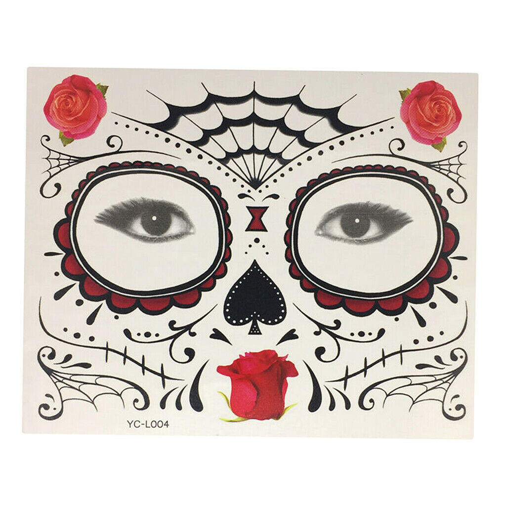 Halloween Waterproof Temporary Eye Tattoo Face Stickers Kit Red design 4