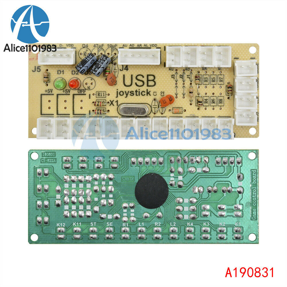 4 Sets No Delay Arcade USB Encoder To PC 5Pin Joystick For MAME With Cable
