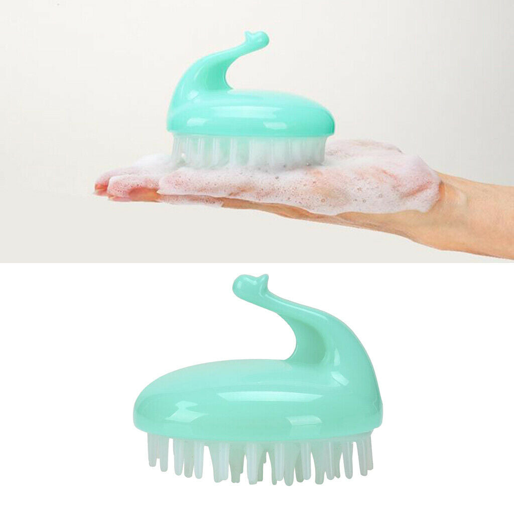 Wet and Dry Hair Head Scalp Massager Shampoo Brush for Girls Women Green