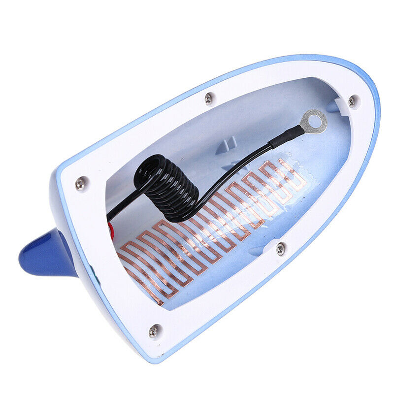Universal Blue Shark Fin Antenna Roof Radio FM/AM Signal Decor Cover Aerial