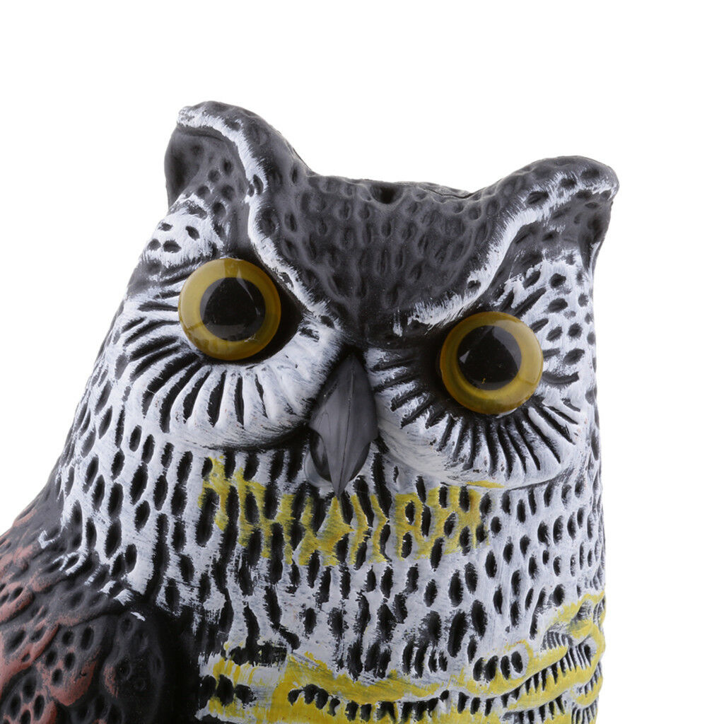 Large Plastic Garden Ornament Owl Yard Scarer Scarecrow Realistic Decoy 36cm