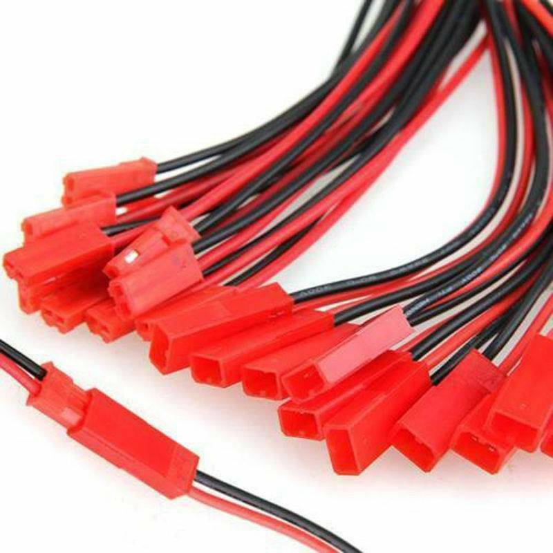 20Pcs 100mm Male Female 2-pin JST Plug Connector Cable Wire For RC Lipo Battery~