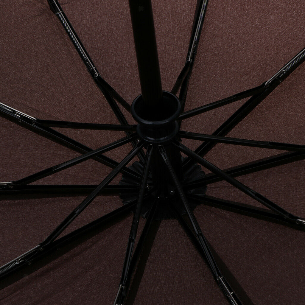 Travel Umbrella Automatic Windproof Canopy Auto Open and Close Coffee