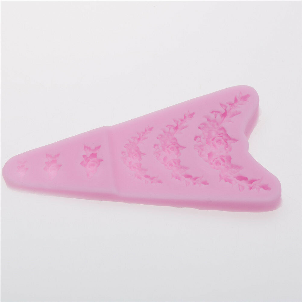 1x Flower&Leaf Lace Silicone Mold Cake Fondant Decoration Baking Tool .l8